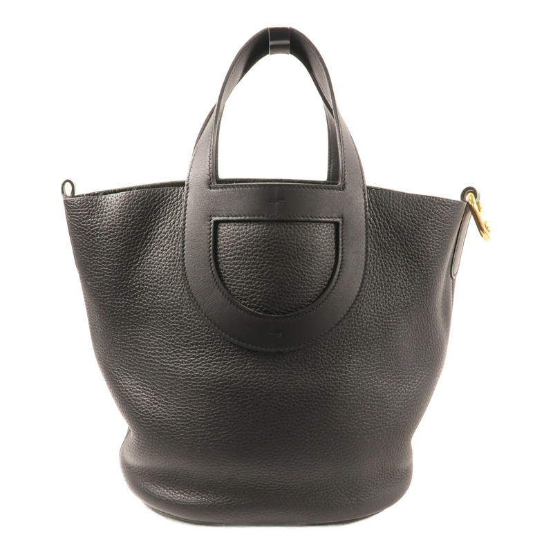 HERMES Clemence 皮革In the loop 23 手挽袋Noir-0
