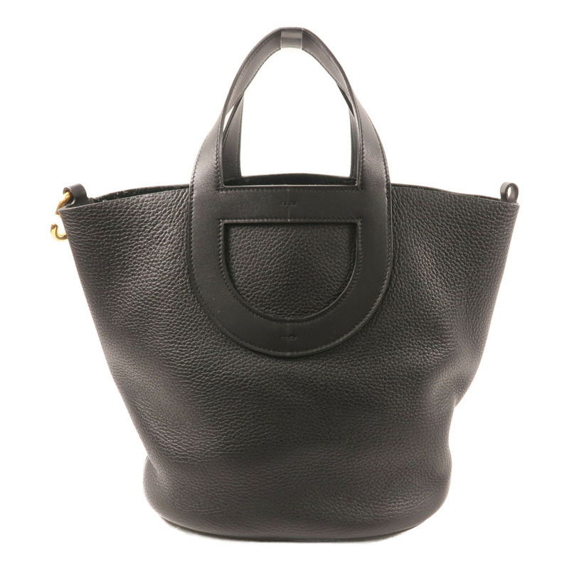 HERMES Clemence 皮革In the loop 23 手挽袋Noir-1