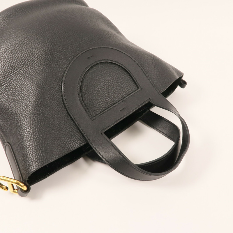 HERMES Clemence 皮革In the loop 23 手挽袋Noir-3