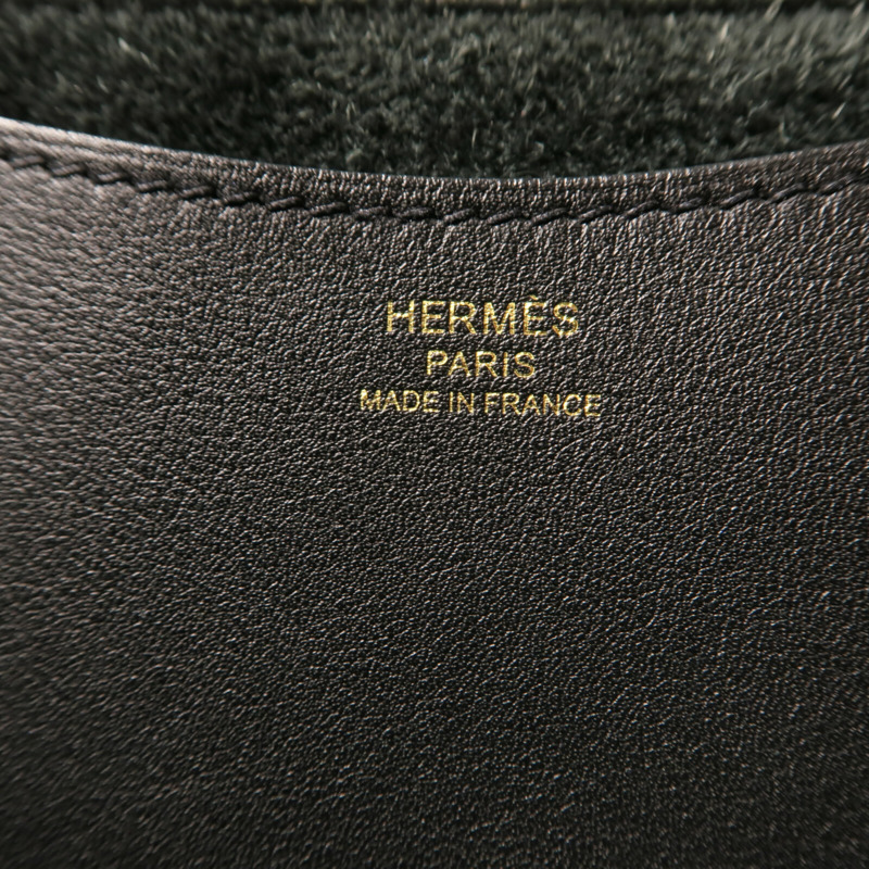 HERMES Clemence 皮革In the loop 23 手挽袋Noir-12