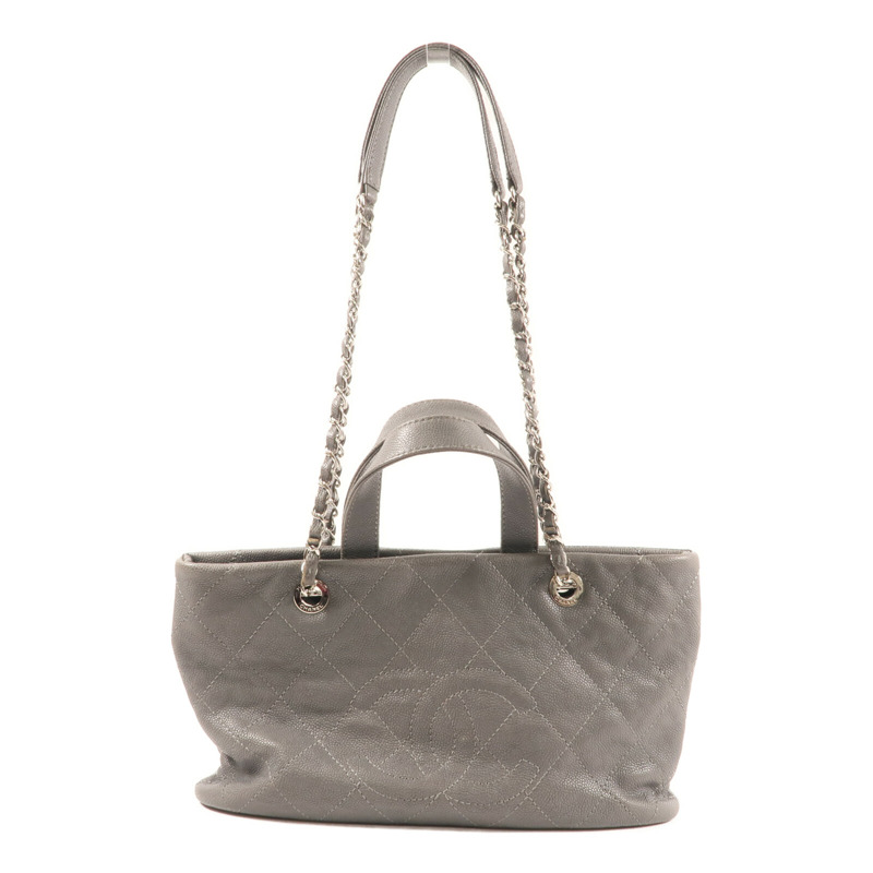 CHANEL 牛皮皮革Shoulder Bag銀扣手挽肩背兩用袋-1