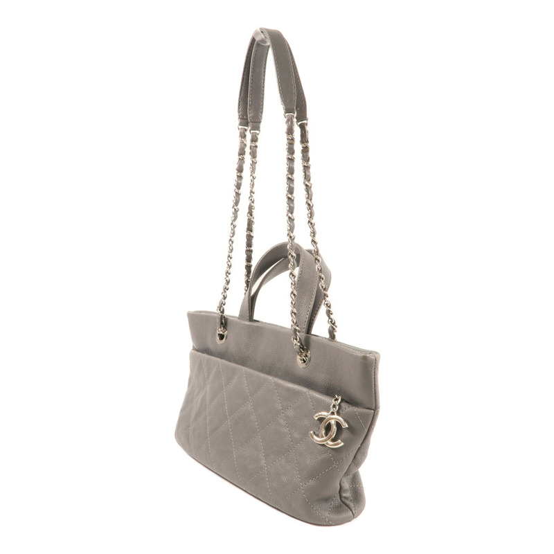 CHANEL 牛皮皮革Shoulder Bag銀扣手挽肩背兩用袋-2