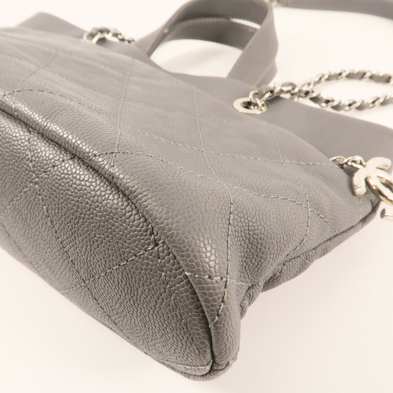 CHANEL 牛皮皮革Shoulder Bag銀扣手挽肩背兩用袋-7