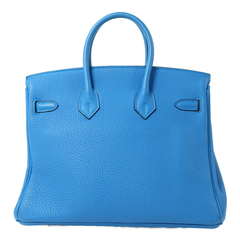 HERMES Togo皮革Birkin 25銀扣手挽袋Blue Zanziar-1