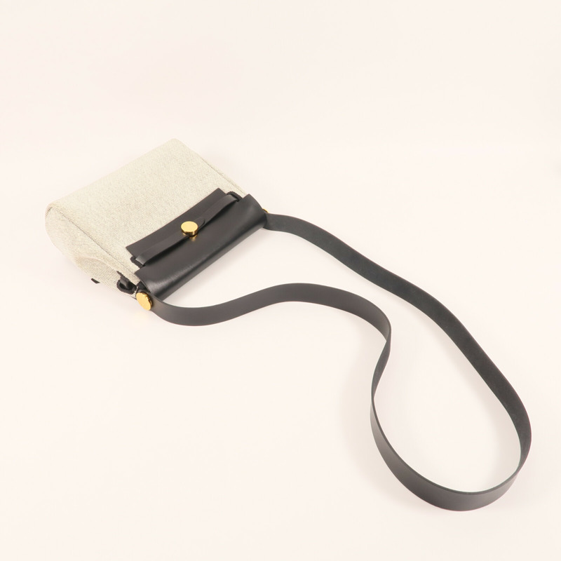 HERMES 帆布Mini Herbag金扣肩背袋-3