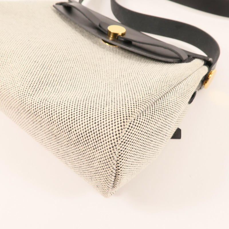 HERMES 帆布Mini Herbag金扣肩背袋-5