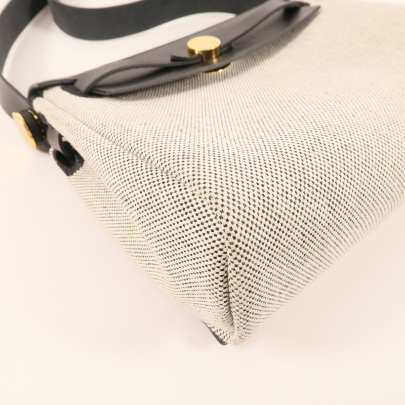 HERMES 帆布Mini Herbag金扣肩背袋-6