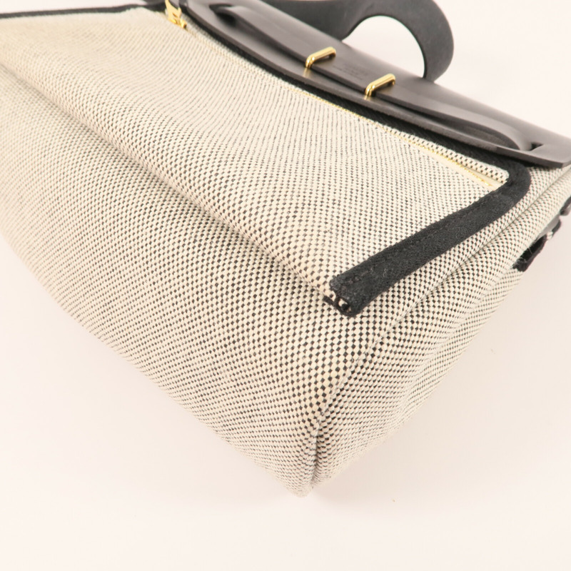 HERMES 帆布Mini Herbag金扣肩背袋-7