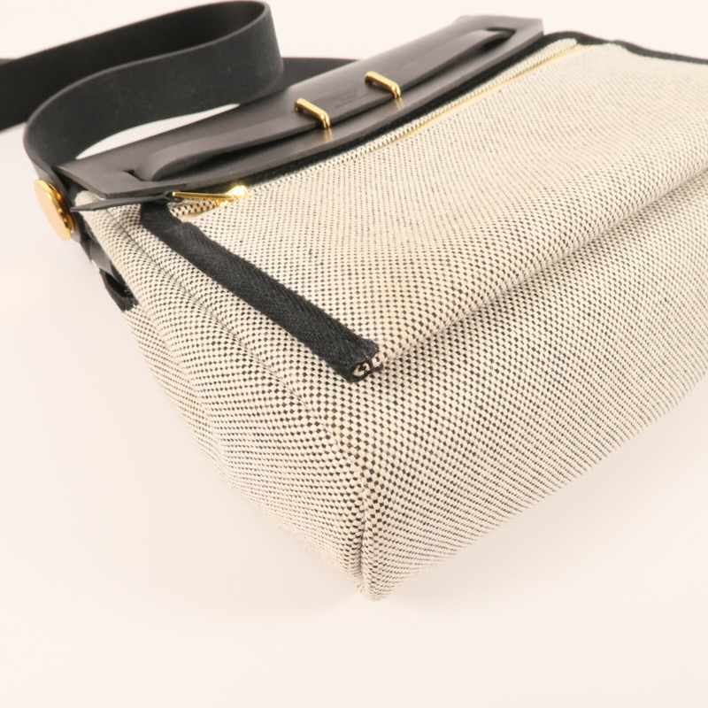 HERMES 帆布Mini Herbag金扣肩背袋-8