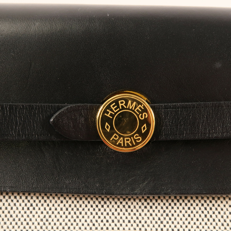 HERMES 帆布Mini Herbag金扣肩背袋-11