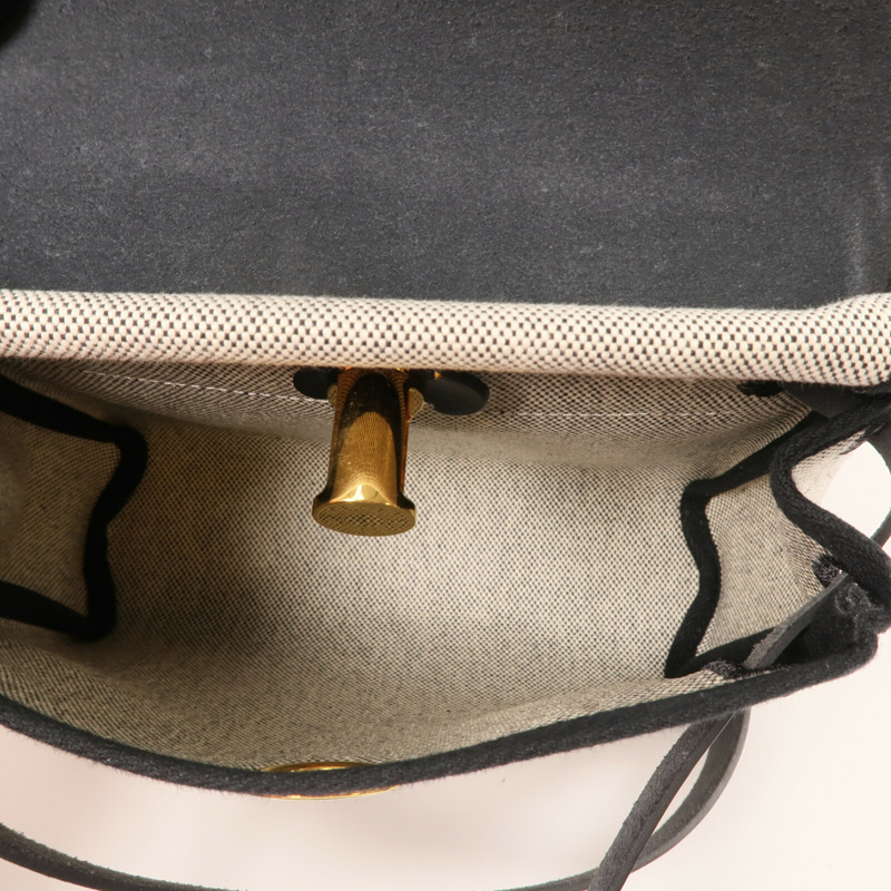 HERMES 帆布Mini Herbag金扣肩背袋-13