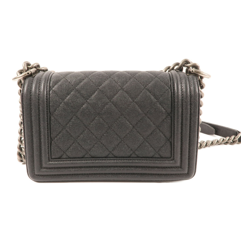 CHANEL 牛皮皮革Boy 20銀扣鏈帶肩背袋-1