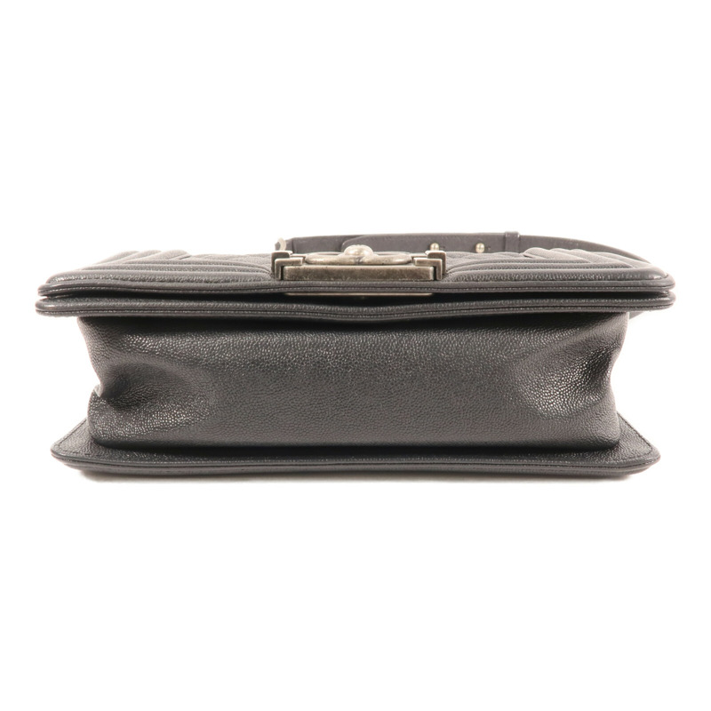 CHANEL 牛皮皮革Boy 20銀扣鏈帶肩背袋-4