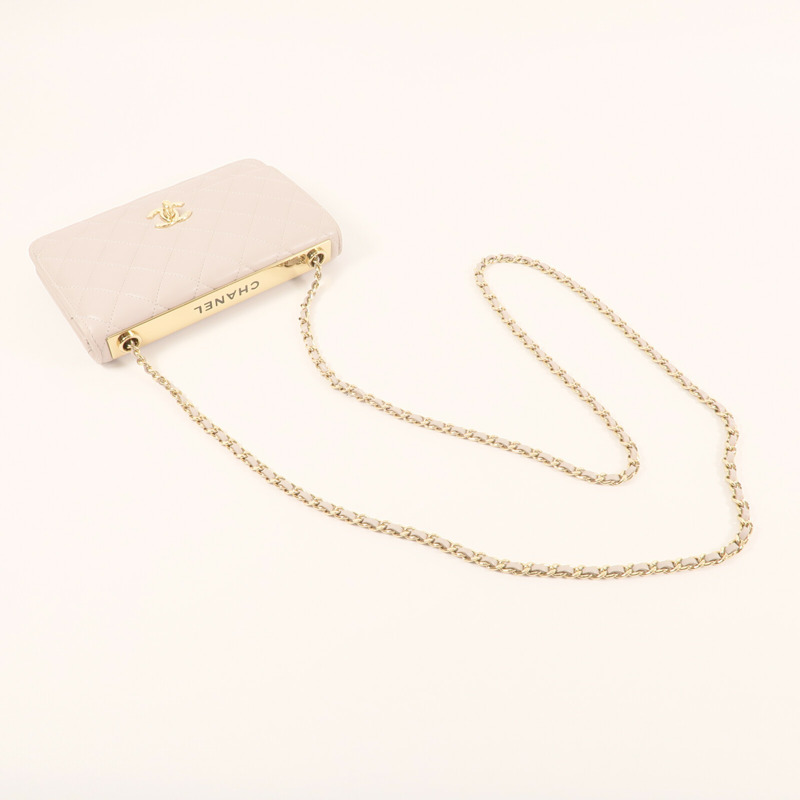 CHANEL 羊皮皮革Wallet On Chain金扣鏈帶肩背袋-4