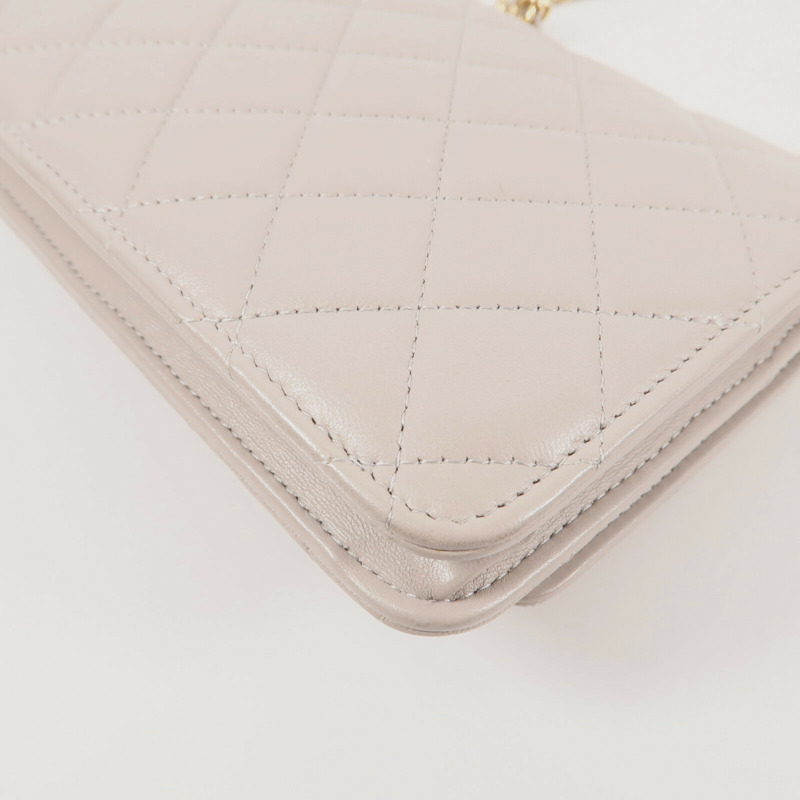 CHANEL 羊皮皮革Wallet On Chain金扣鏈帶肩背袋-8