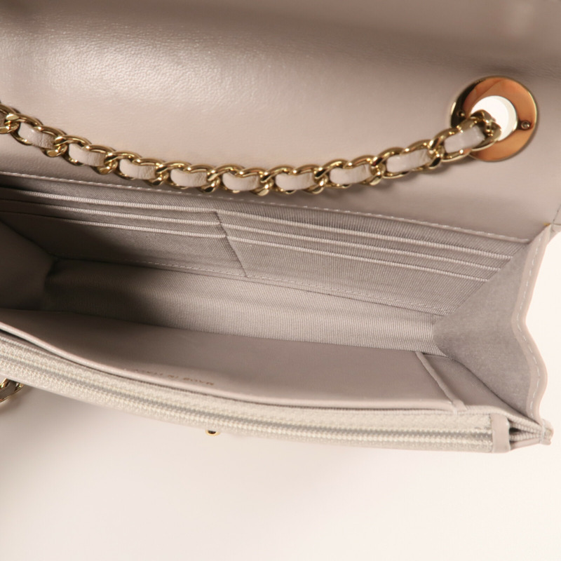 CHANEL 羊皮皮革Wallet On Chain金扣鏈帶肩背袋-13