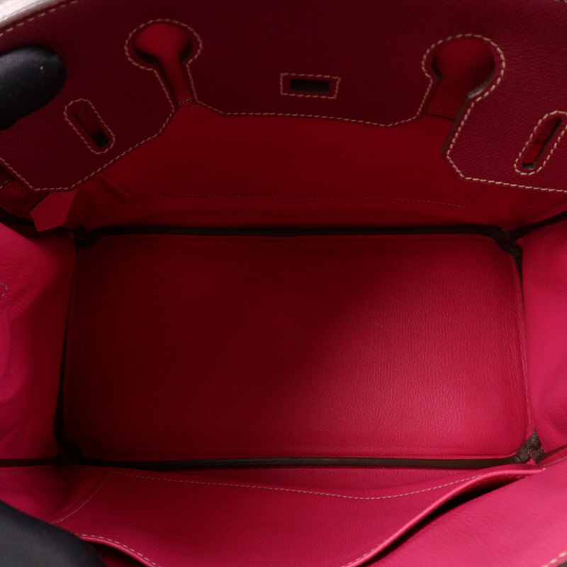 HERMES Epsom皮革Birkin 30銀扣手挽袋Tosca/Rose Tyrien-4