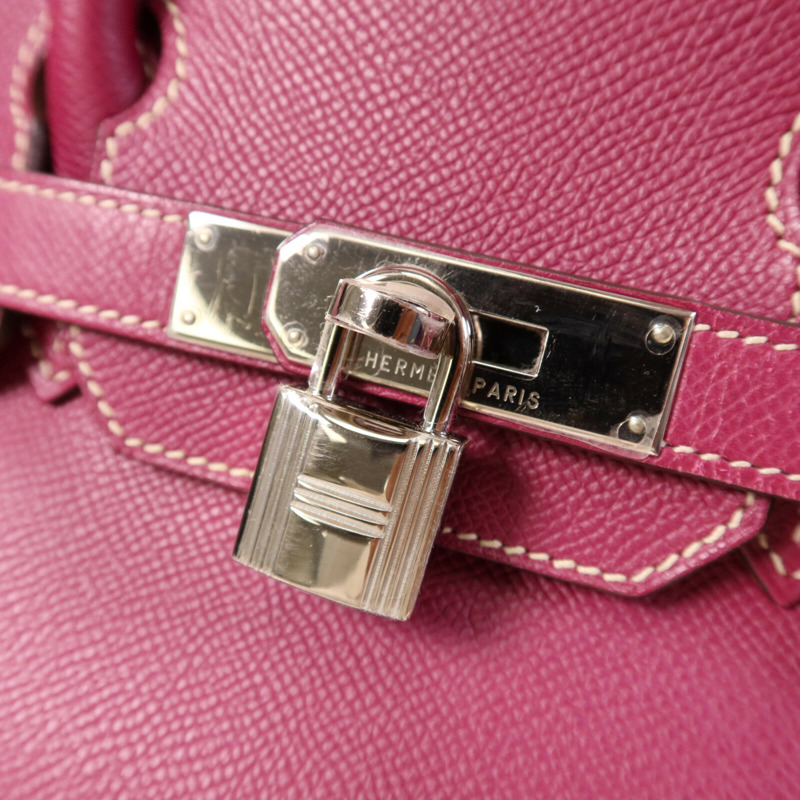 HERMES Epsom皮革Birkin 30銀扣手挽袋Tosca/Rose Tyrien-6