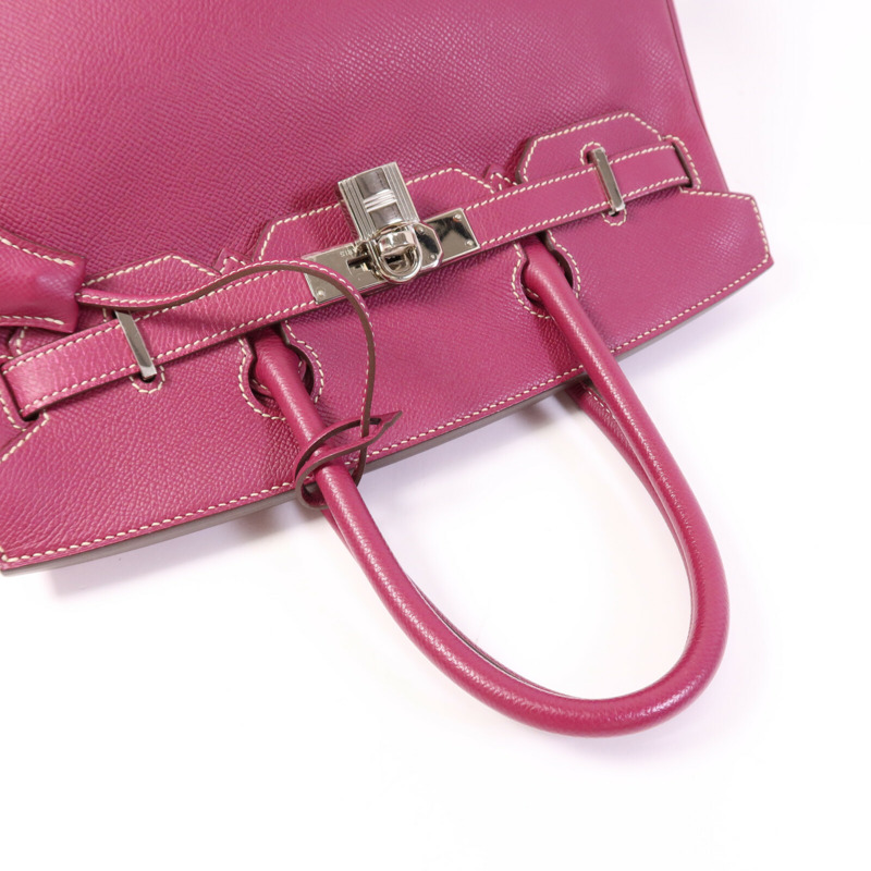 HERMES Epsom皮革Birkin 30銀扣手挽袋Tosca/Rose Tyrien-8