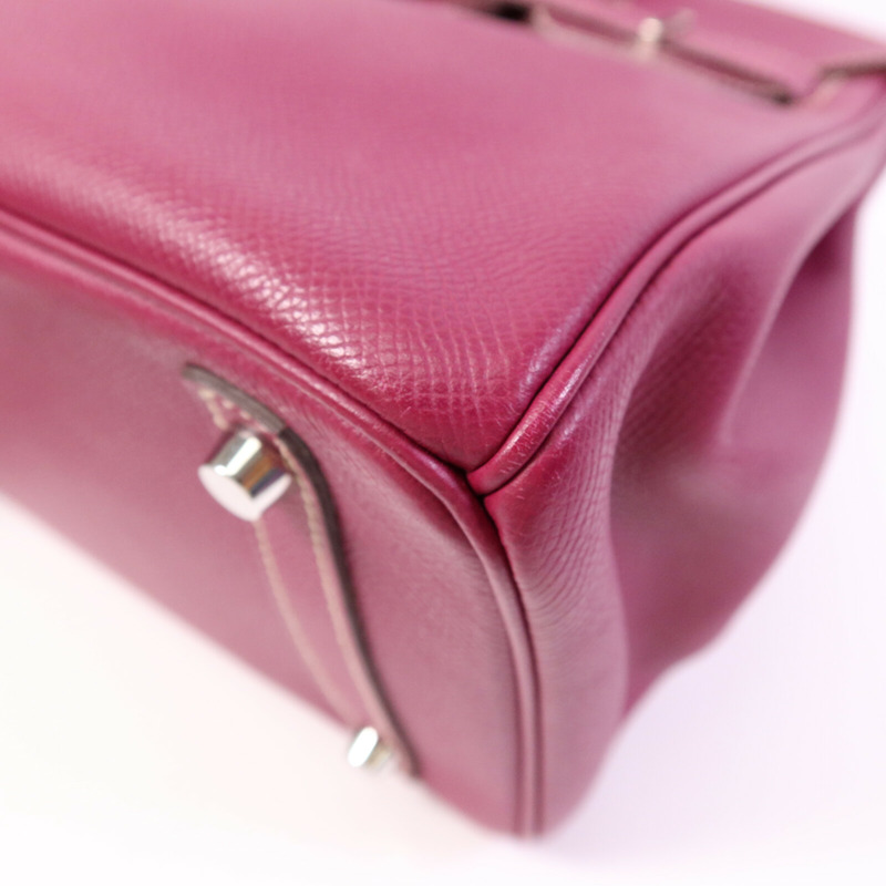 HERMES Epsom皮革Birkin 30銀扣手挽袋Tosca/Rose Tyrien-10