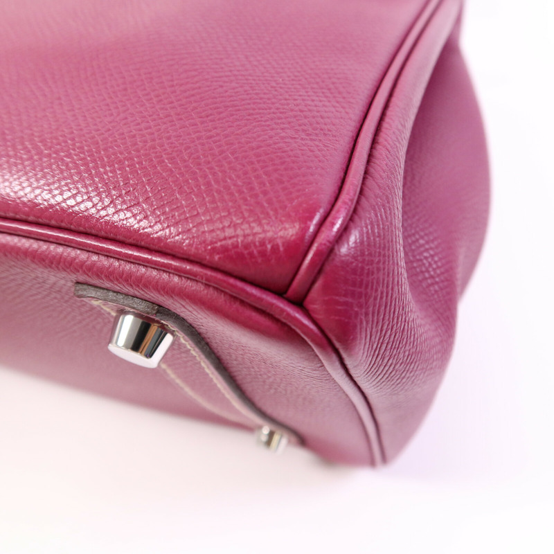 HERMES Epsom皮革Birkin 30銀扣手挽袋Tosca/Rose Tyrien-12