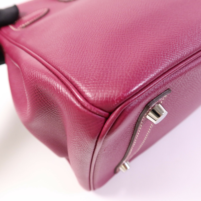 HERMES Epsom皮革Birkin 30銀扣手挽袋Tosca/Rose Tyrien-13