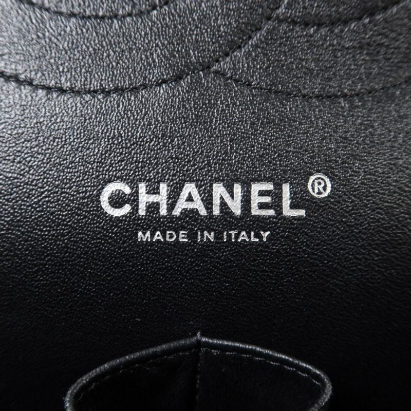 CHANEL 牛皮皮革Large Classic銀扣鏈帶肩背袋-6