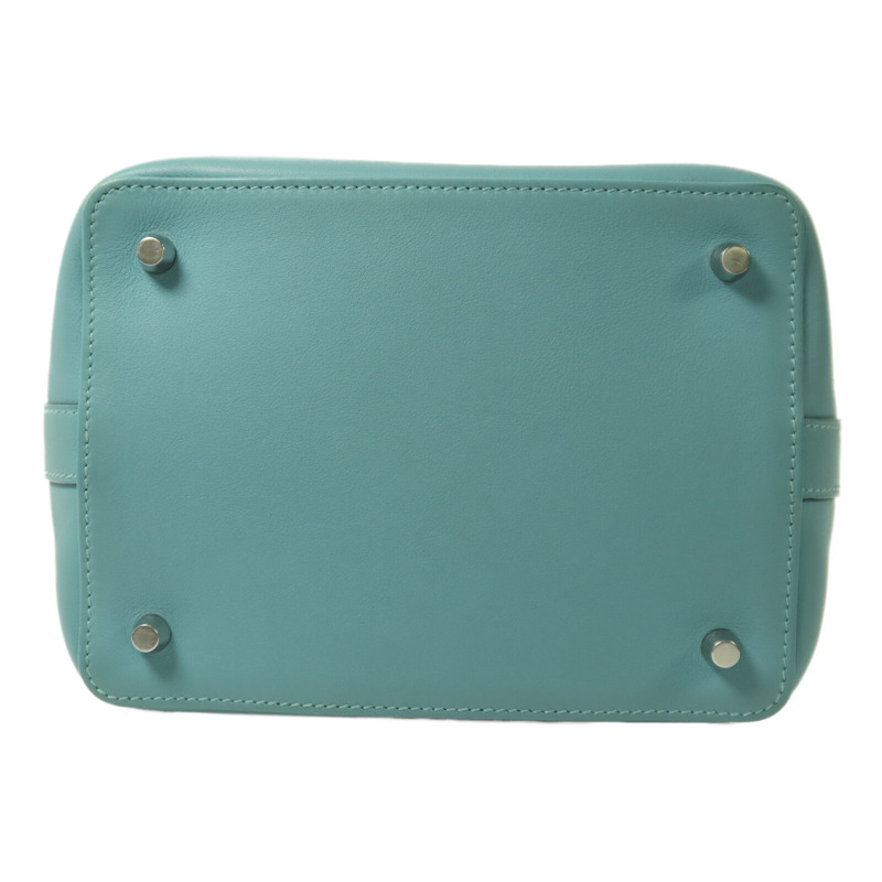 HERMES Swift皮革Tool Box 20銀扣手挽肩背兩用袋Bleu Atoll-3