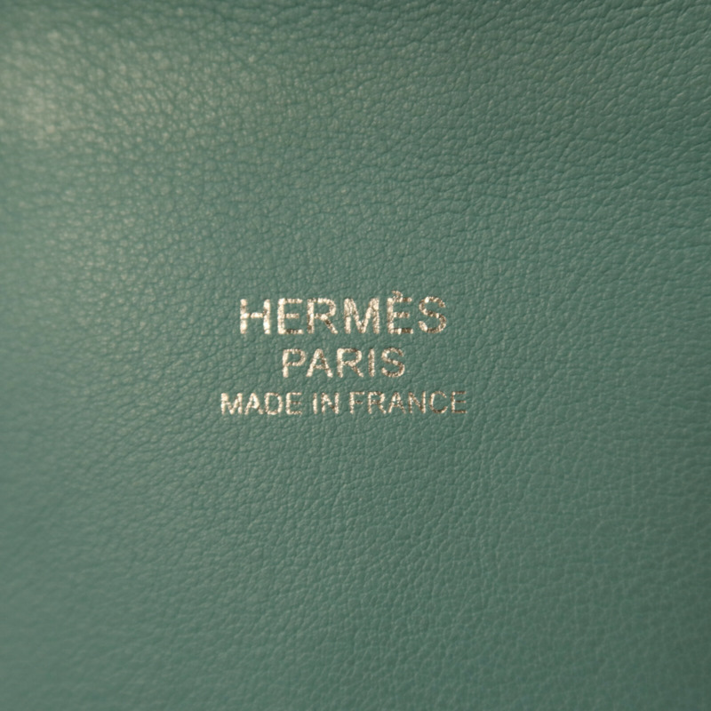 HERMES Swift皮革Tool Box 20銀扣手挽肩背兩用袋Bleu Atoll-5