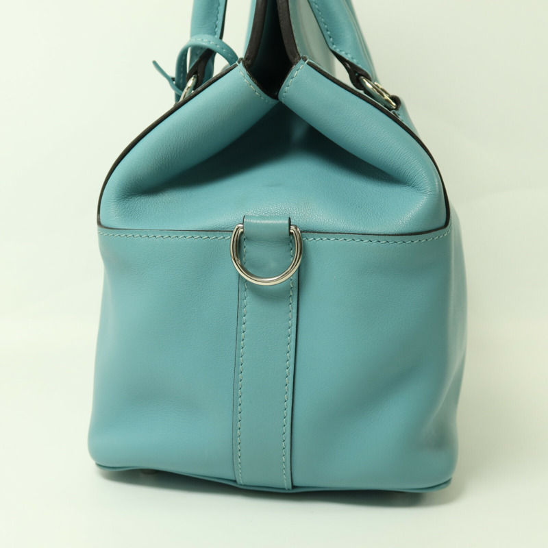 HERMES Swift皮革Tool Box 20銀扣手挽肩背兩用袋Bleu Atoll-15