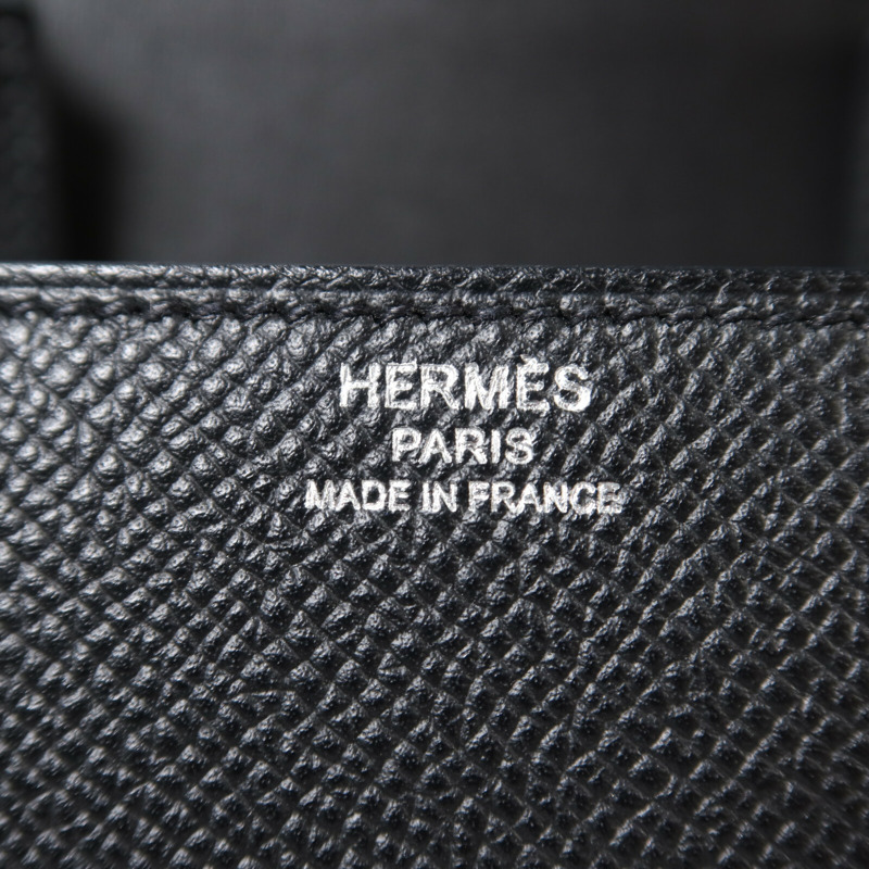 HERMES Epsom皮革Della Cavalleria Mini銀扣肩背袋Noir-5