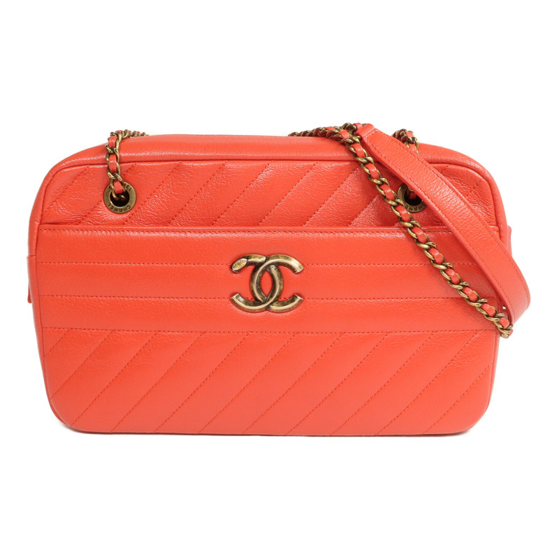 CHANEL 牛皮皮革Camera Bag金扣鏈帶肩背袋-0