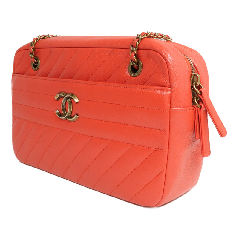 CHANEL 牛皮皮革Camera Bag金扣鏈帶肩背袋-2