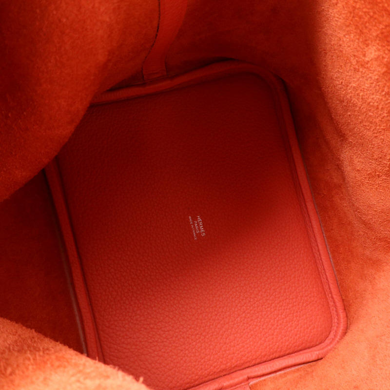 HERMES Clemence皮革Picotin MM銀扣手挽袋Rose Texas-4