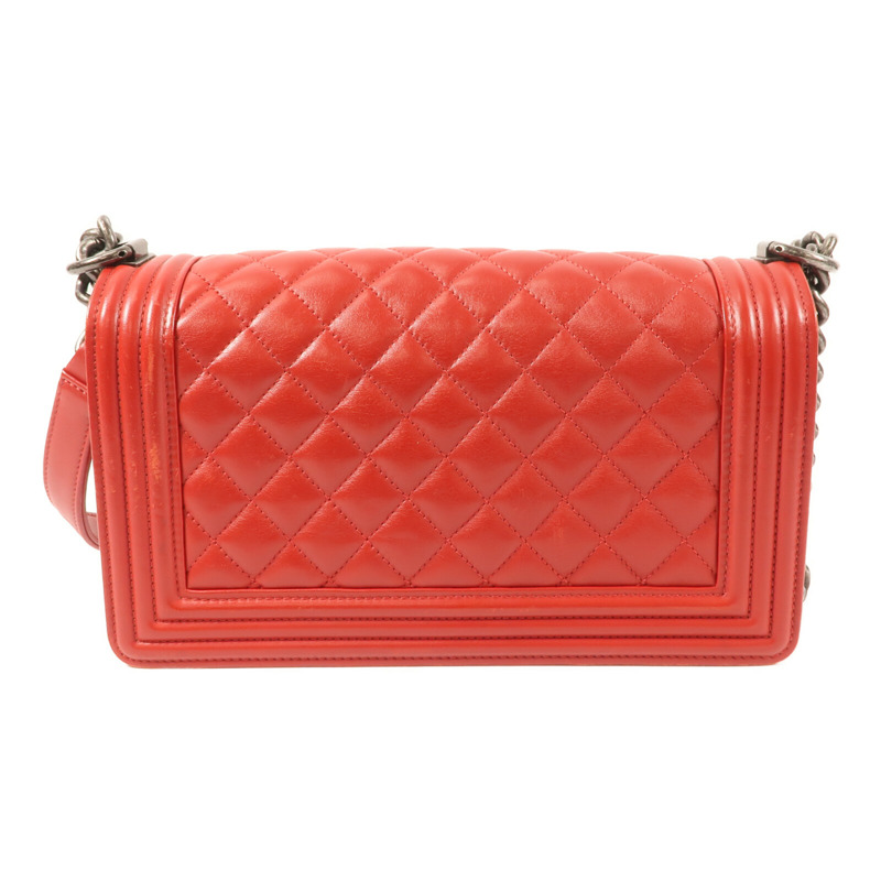 CHANEL 牛皮皮革Boy 25銀扣鏈帶肩背袋-1