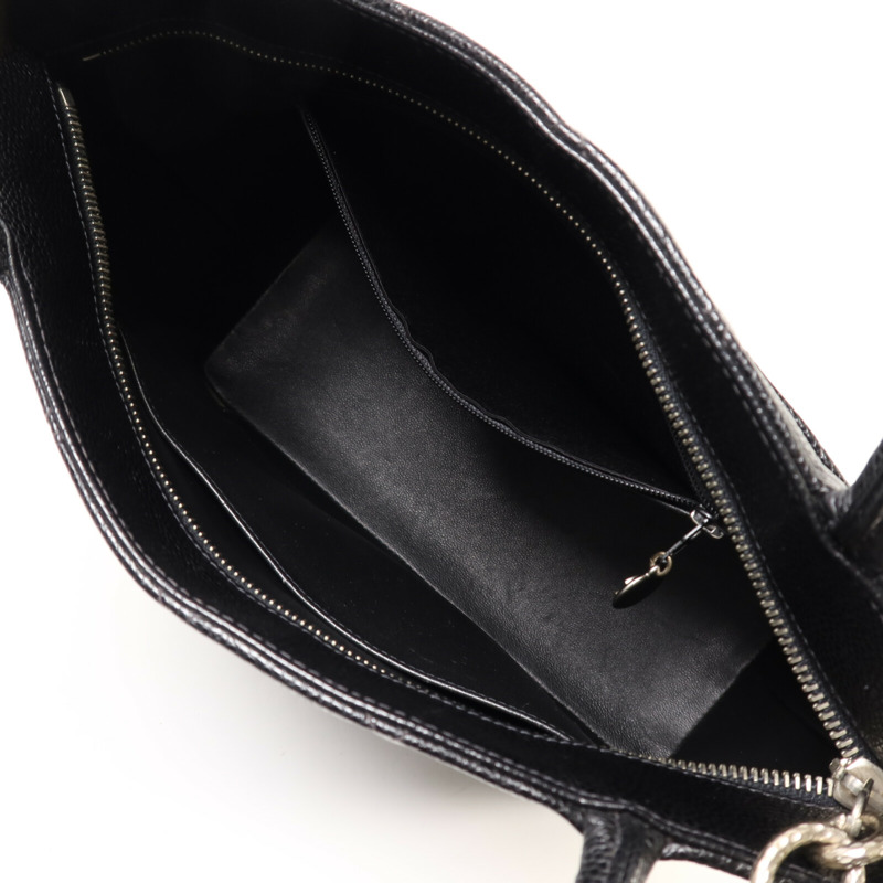 CHANEL 牛皮皮革Matelasse銀扣肩背袋-4