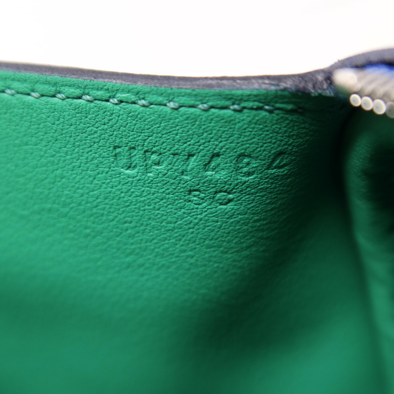 HERMES Swift皮革Mini Lindy銀扣手挽肩背兩用袋Bleu Royal/Menthe-6