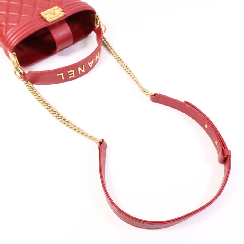 CHANEL 羊皮皮革Bucket Bag金扣鏈帶手挽肩背兩用袋-8
