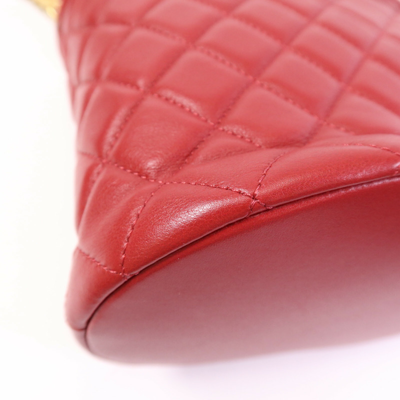 CHANEL 羊皮皮革Bucket Bag金扣鏈帶手挽肩背兩用袋-13