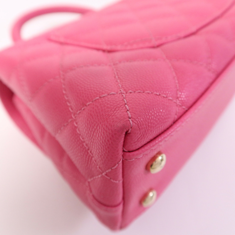 CHANEL 牛皮皮革Coco Handle金扣鏈帶手挽肩背兩用袋-13