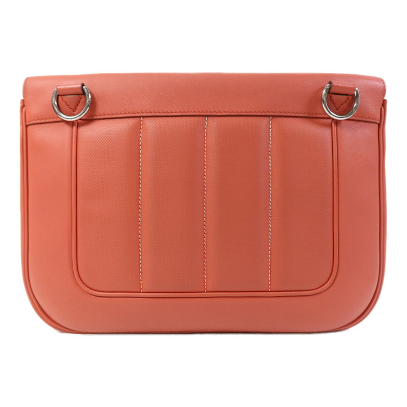 HERMES Evercolour皮革Berline 28銀扣肩背袋Sanguine-1