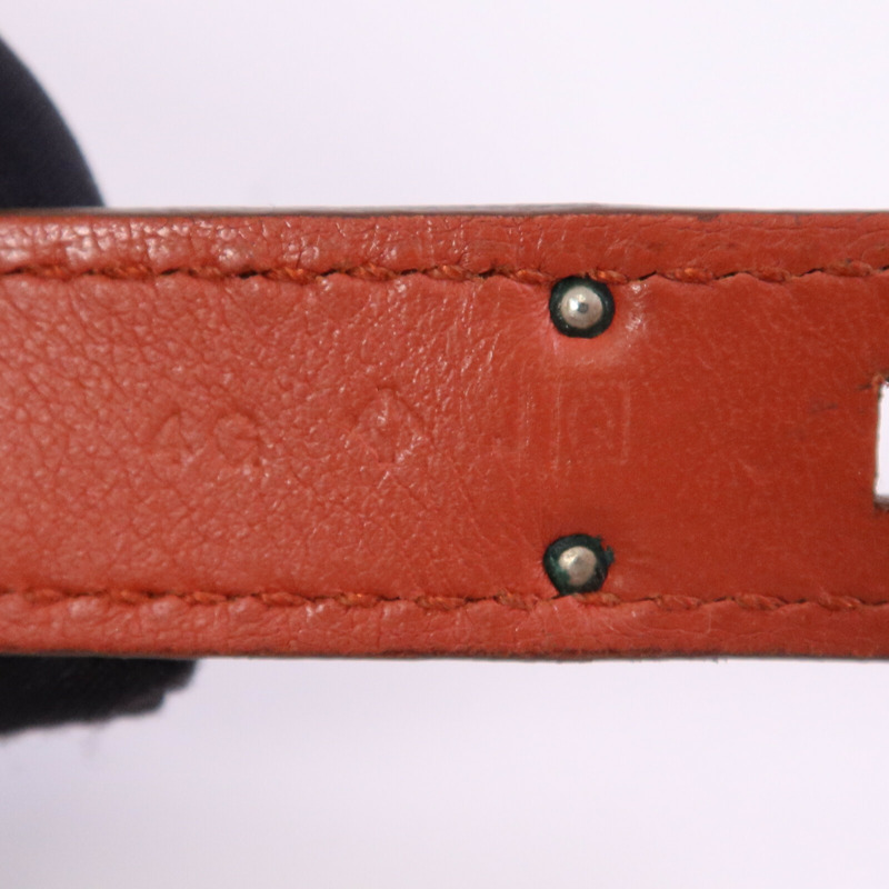 HERMES Evercolour皮革Berline 28銀扣肩背袋Sanguine-7