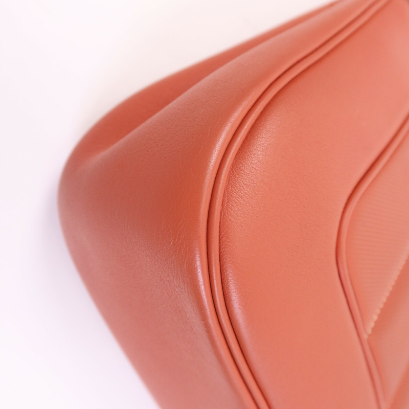 HERMES Evercolour皮革Berline 28銀扣肩背袋Sanguine-13