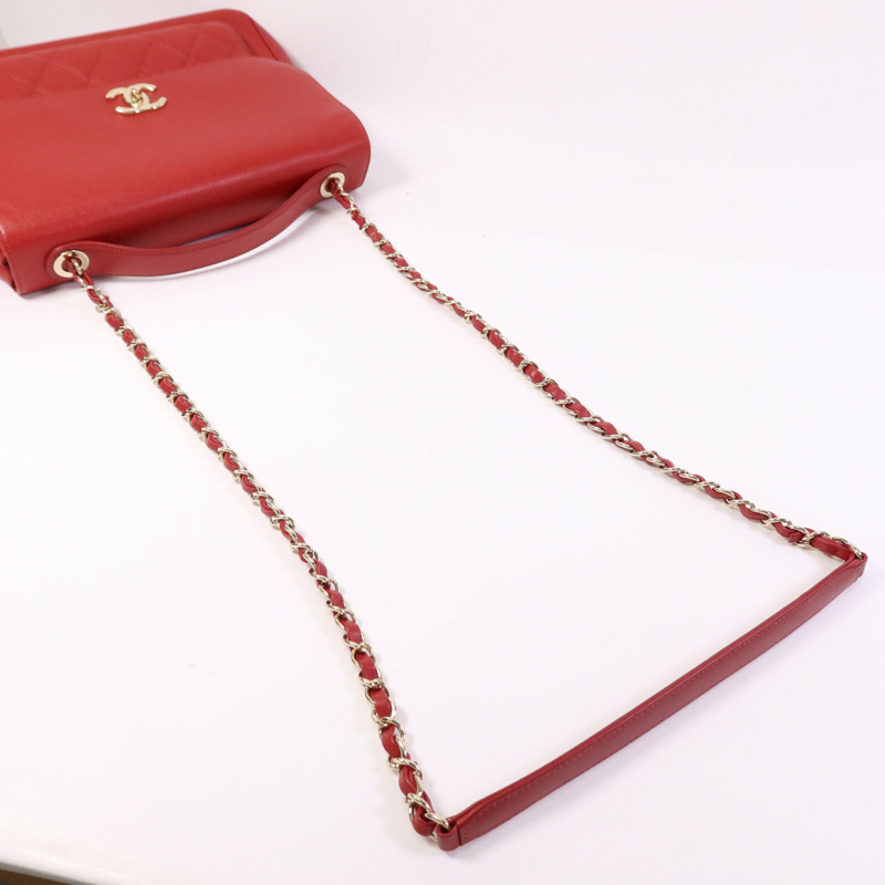 CHANEL 牛皮皮革Business Afffinity Flap Bag金扣手挽肩背兩用袋-8