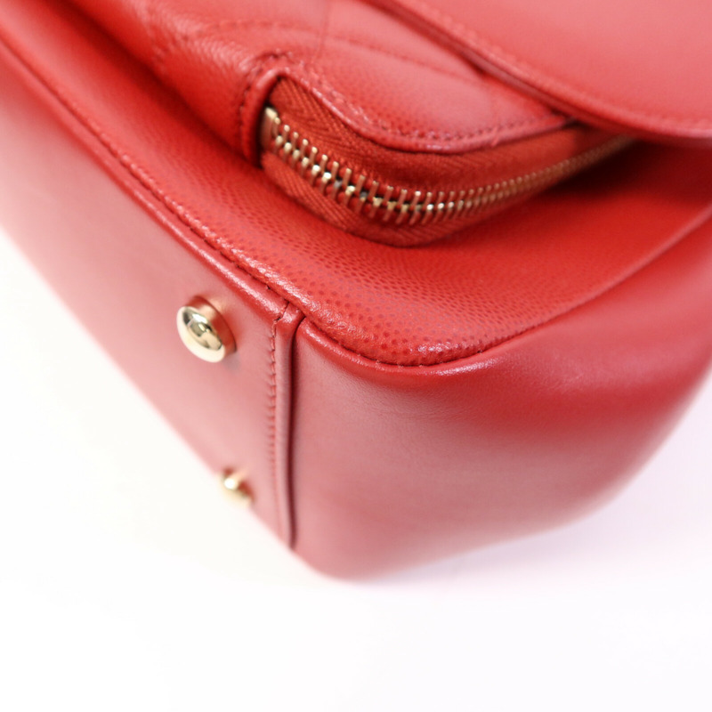 CHANEL 牛皮皮革Business Afffinity Flap Bag金扣手挽肩背兩用袋-9