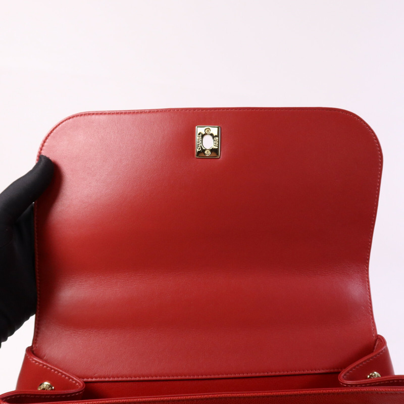 CHANEL 牛皮皮革Business Afffinity Flap Bag金扣手挽肩背兩用袋-14