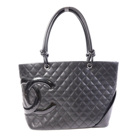 CHANEL 牛皮皮革Cambon Tote Bag銀扣手挽袋