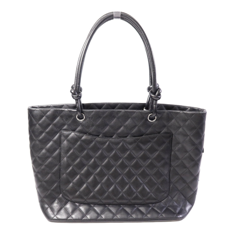 CHANEL 牛皮皮革Cambon Tote Bag銀扣手挽袋-1