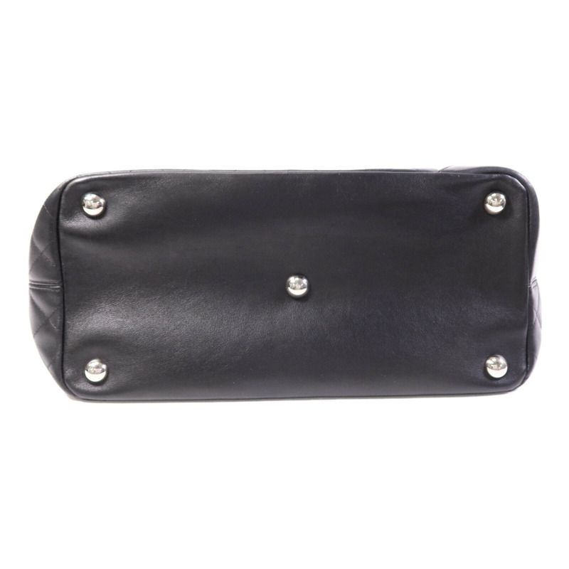 CHANEL 牛皮皮革Cambon Tote Bag銀扣手挽袋-3