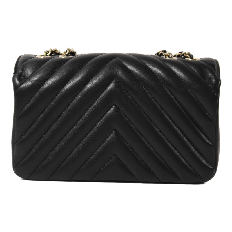 CHANEL 牛皮皮革Chain Shoulder金扣鏈帶肩背袋-1